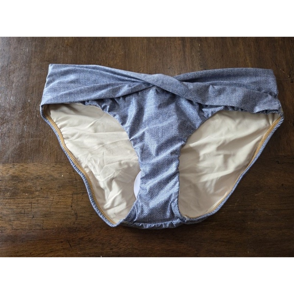 NWT Pilyq XS INS Maya Modest Denim Print Bikini Swim Bottom 132317
